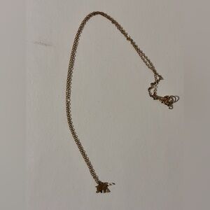ELEPHANT Delicate Necklace Dainty Gold Pendant 16.5”